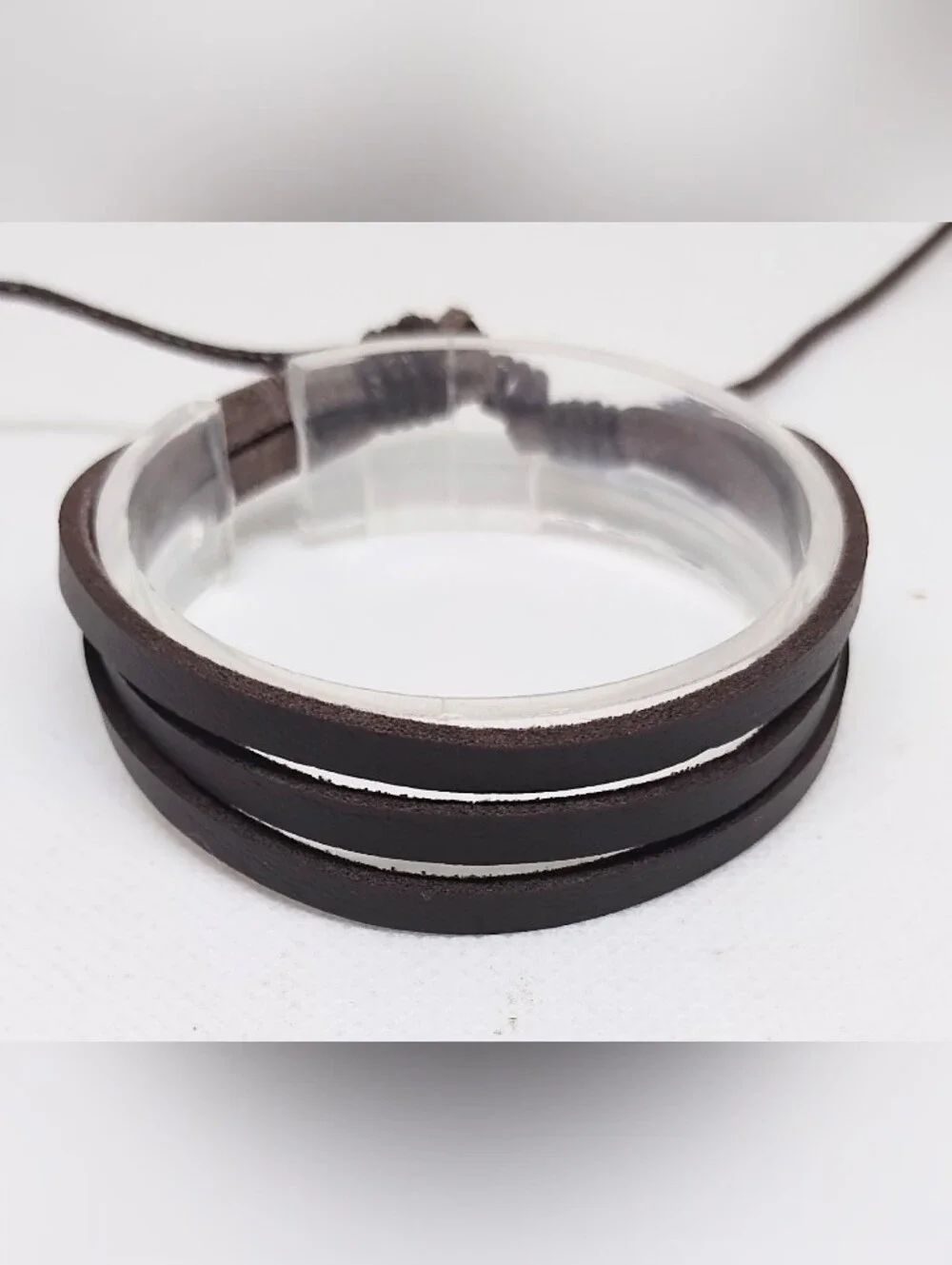 Men's Bracelet Leather Layered Brown Jewelry New G20
